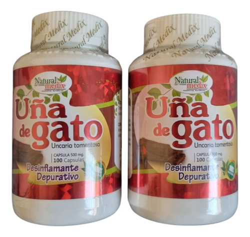 Pack Uña De Gato Peruana X100 Cap X 500 Mg X 2 Unid. Sin Sabor