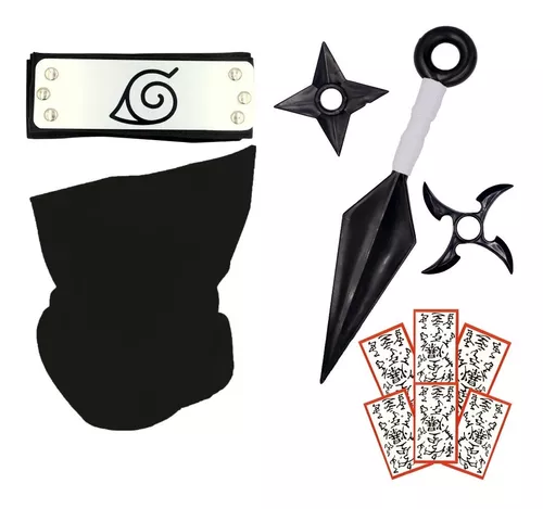 Scione Hatake Kakashi Kunai Conjuntos Luvas Bandana Shuriken Arma