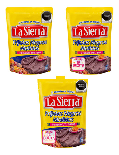 3 Bolsas Frijoles Molidos La Sierra 430g C/u Comida Yucateca
