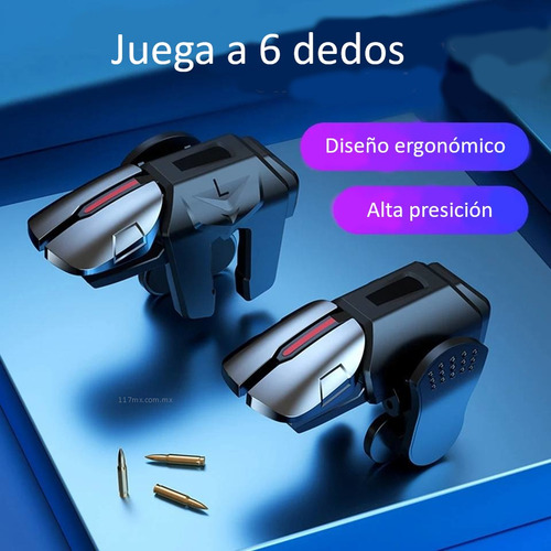 Gatillos Para Celular F6 Con 4 Botones + Dedales Gamer