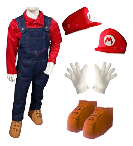 Disfraz Mario Bros Super Traje Mario Luigi Cosplay Para Niños