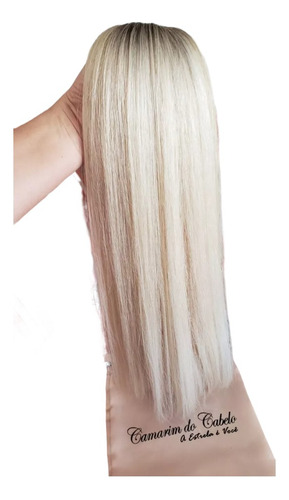 Cabelo Brasileiro Megahair Loiro 50cm 50g Raiz Esfumada