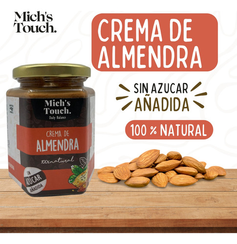 Crema De Almendras Sin Azúcar 100% Natural 250grs