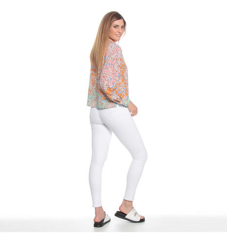 Blusa Wados Estampada Con Cuello Camisero