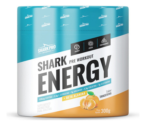Shark Energy Pré Treino Tangerina 300g Shark Pro