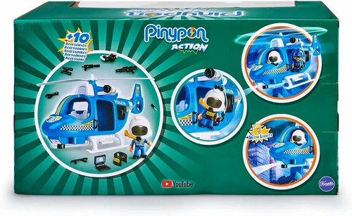Imagen 4 de 5 de Pinypon Action Helicóptero Policía 1 Figura Y Acc 14782