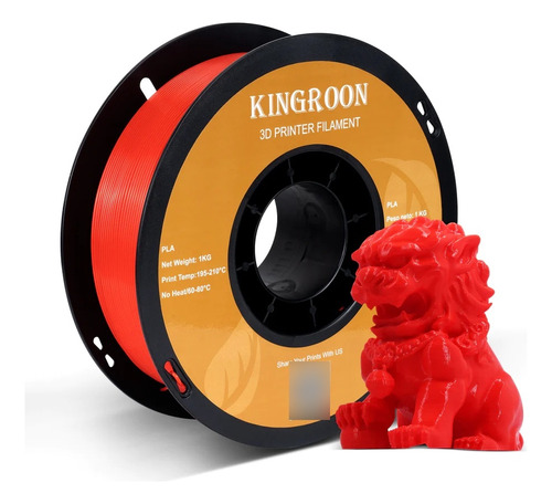 Filamento Pla Rojo Ø 1,75 1 Kg Kingroon