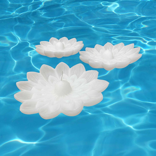 Juego X 5 Vela Flotante Aromatizada Xa Pileta Flor Loto 20cm