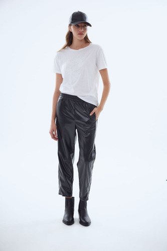 Pantalon Jogger Vegan Leather Rummy  Mujer Desiderata