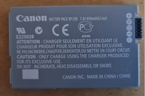 Bateria Para Cámara Canon Bp-208 7.4v