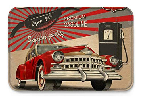 Gsypo Indoor Doormat For Front Door Entry Way Vintage Car Fi