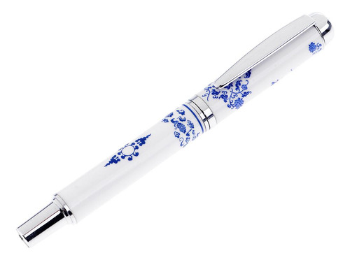 Pluma Estilográfica China De Porcelana Azul Y Blanca De Rega