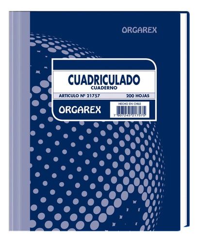 Cuaderno Cuadriculado M7 200 Hojas Orgarex