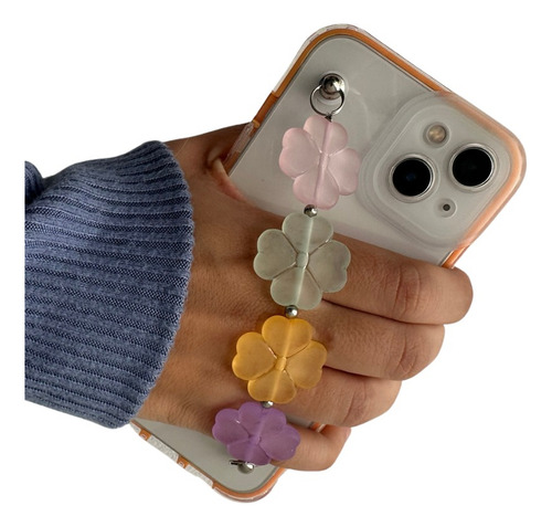 Funda Transparente Para iPhone Con Correa De Flores