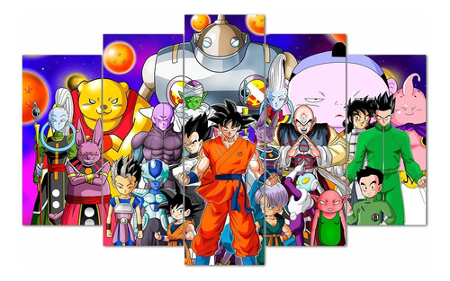 Cuadro Dragon Ball - 5 Piezas - Tamaño 80cm X 50cm