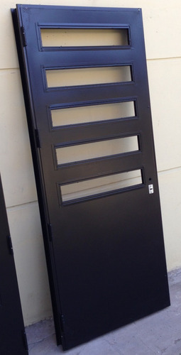 Puerta Doble Chapa Inyectada Premium 5 Paños Fijos 80x200