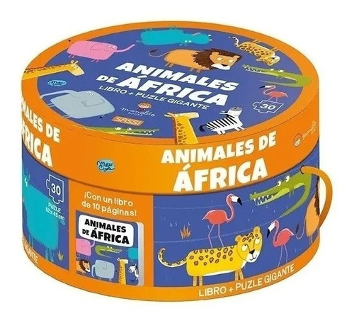 Imagen 1 de 5 de Puzzle 30 Piezas Con Libro Los Animales De Africa Manolito