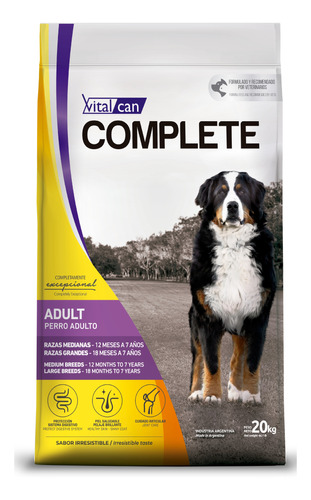 Vitalcan Complete Adulto Med/gra20kg Universal Pets