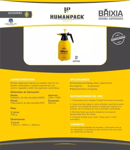 Bomba Atomizador Manual 2L Fumigadora Aspersor Pulverizador - Roxvan - ¡Más  por menos!