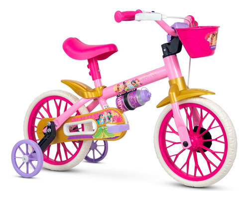 Bicicleta Infantil Aro 12 Menina Princesa Disney Nathor Lind Cor Rosa