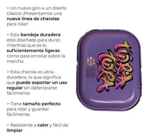 Charola Para Rolar De Metal Bandeja Lion Rolling Circus