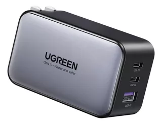 Cargador De Pared Nexode 3 Puertos De Carga Rápida Ugreen 65w Usb A + 2 Usb C (gris) - 10334