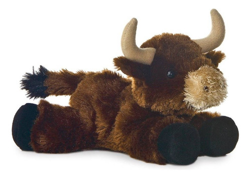 Toro De Peluche Bebé 22 Cm Café Oscuro Original