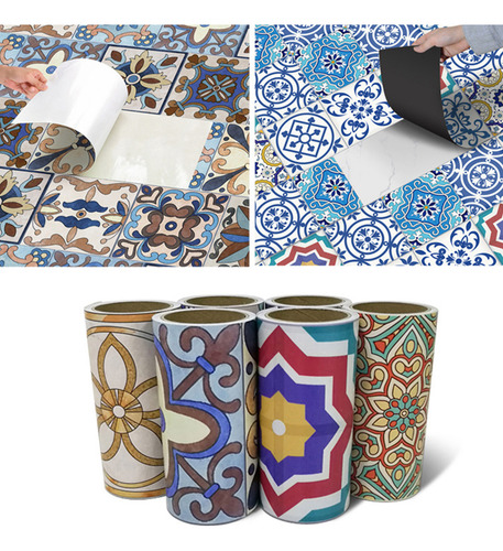 Pegatinas De Azulejos Retro: Pvc, Extraíbles Para Decoración