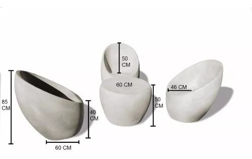 Mesa Exterior Cemento 60 Cm Diametro 50cm Alto Mercadolider