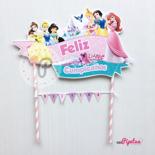 Topper Para Torta Princesas Adorno Personalizado Pincho