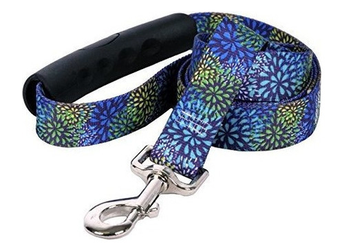 Yellow Dog Design Flower Works Blue Ez-grip Correa Para Perr