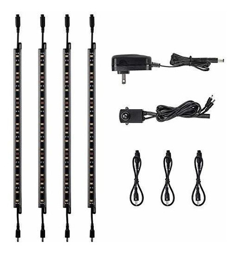 Led Kit De Luces De Seguridad, (4) 12 Bares Enlazable Luz +  (Reacondicionado)