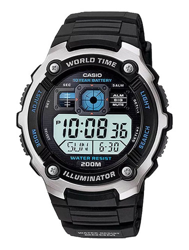 Reloj Casio Ae-2000w Digital Hora Mundial Sumergible 200m