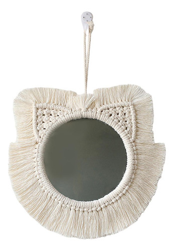 Espejo De Pared Colgante De Macramé, Espejo Cosmético Para