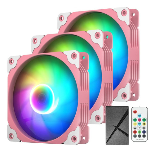 Ventiladores Chasis Fan 3 Rosado 120 Mm Argb Pwm Controlador