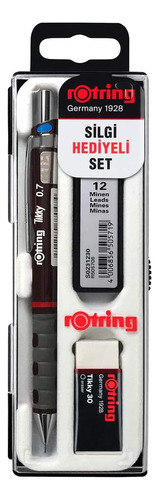 Juego Lápices Mecánicos Rotring Tikky, Hb 0,7 Mm, Burdeos, Y