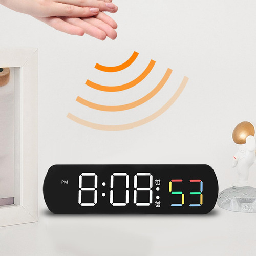 Relógio Led Eletrônico De Mesa, Relógio Preto E Branco