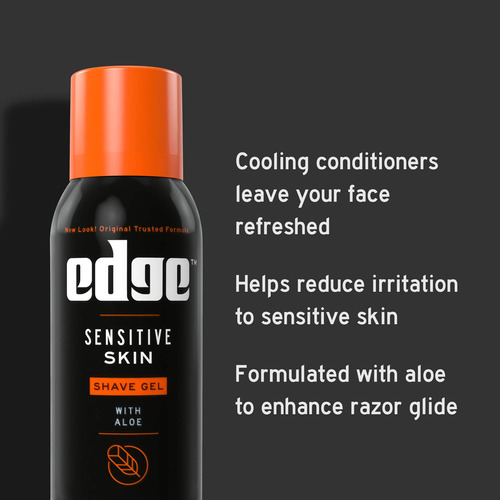Edge Sensitive Skin Gel De Afeitar Para Hombre 78 G Con Aloe
