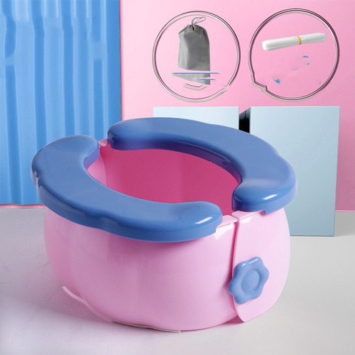 Cojín Rosa Portátil Y Plegable Para Baño Infantil