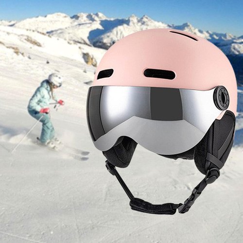Tk Casco De Snowboard Con Visor Integrado, Protección Rosa S