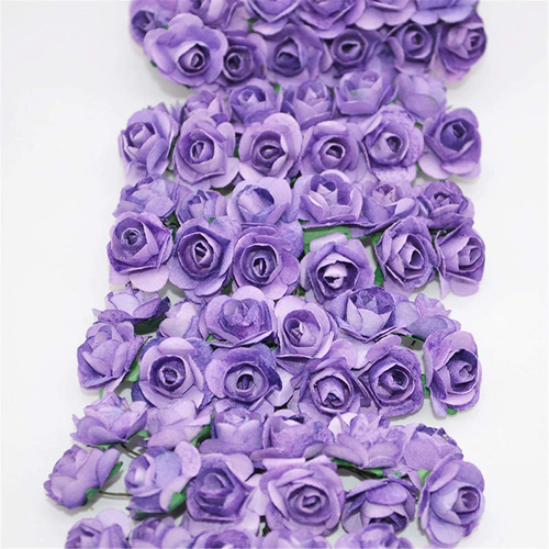 144 Unidad Flor Artificial Mini Rosa Papel Boda Decorativa