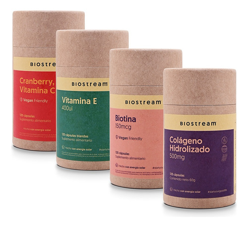 Colágeno, Biotina, Vitamina E, Cranberry Vit C & E Biostream