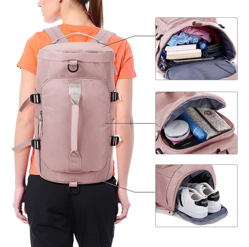 Unisex Mochila De Viaje Con Compartimento Para Zapatos Impermeable Bolsa Deporte Ligero Mochila
