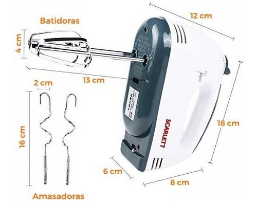 Batidora Amasadora Eléctrica 7 Velocidades 180w En Clicshop