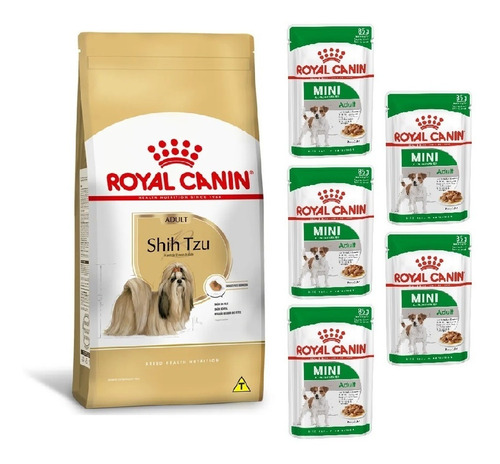 Kit Ração Shih Tzu Adult 2,5kg E 5 Sachês Mini Royal Canin