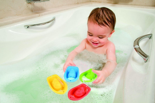 Imagen 6 de 6 de Barquitos X8 Apilables Para El Agua Juguete Baño Bebes