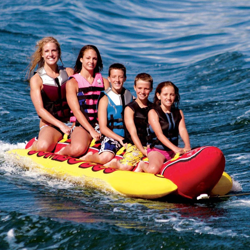 Bote inflable Jumbo Dog Banana Boat, lancha motora para 5 personas