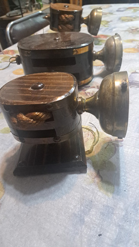 Apliques Marineros Pasteca Madera Bronce Lote De 3 Decoracio Marrón (Usado)