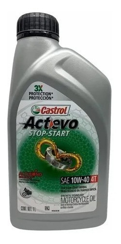 Aceite 10w40 Actevo Semi-sintético Castrol Moto