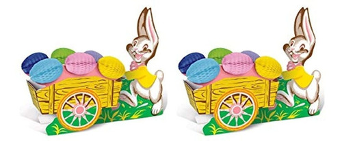 Centro De Mesa Diseño Conejo De Pascua-2 Piezas. Marca Pyle